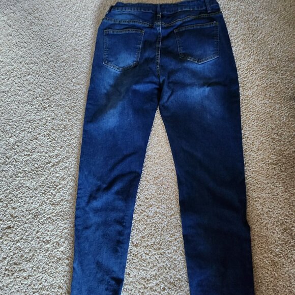 Womens/Juniors Button Down Jeans Petite Dark Wash Large - Picture 4 of 4